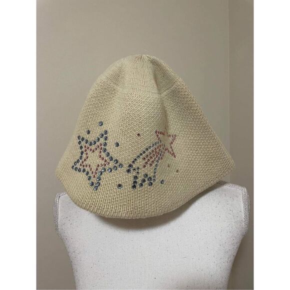 New Urban Outfitters Gabbi Rhinestone Bucket Hat Ivory Celestial hat - Picture 3 of 4
